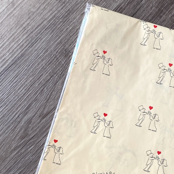 VTG 1970s Wedding Gift Wrap Hallmark Wrapping Paper NIP 2 Sheets - Picture 4 of 7